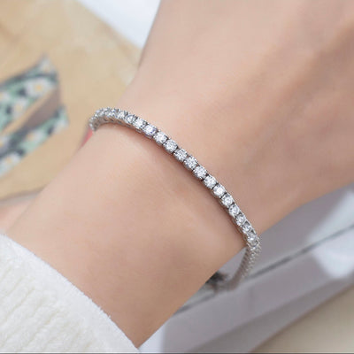 Pt960 Round Lab Diamond Tennis Bracelet