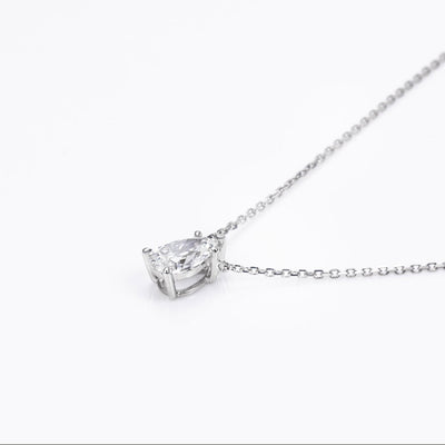 9k White Gold Pear Lab Diamond Necklace